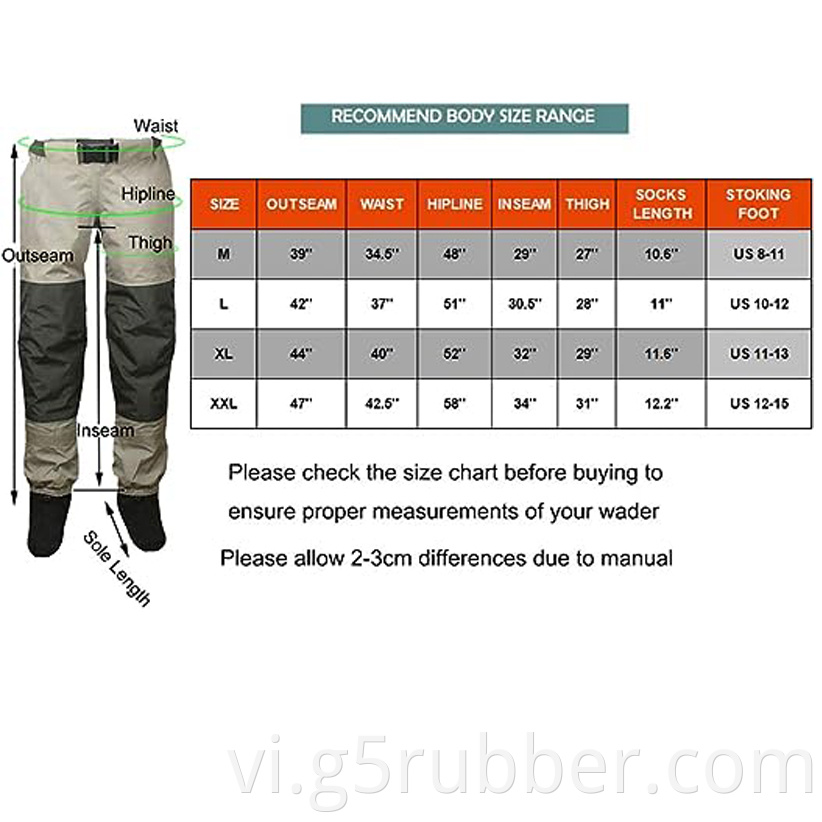 Reathable Stockingfoot Waist High Pant Waders